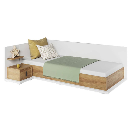 Minot Kids Wooden Bedside Cabinet Left In Natural Hickory Oak