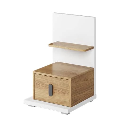 Product photograph of Minot Kids Wooden Bedside Cabinet Left In Natural Hickory Oak from Furniture in Fashion