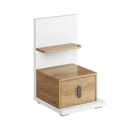 Product photograph of Minot Kids Wooden Bedside Cabinet Right In Natural Hickory Oak from Furniture in Fashion