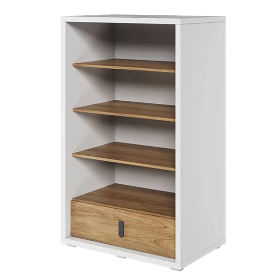 Product photograph of Minot Kids Wooden Bookcase 3 Shelves In Natural Hickory Oak from Furniture in Fashion