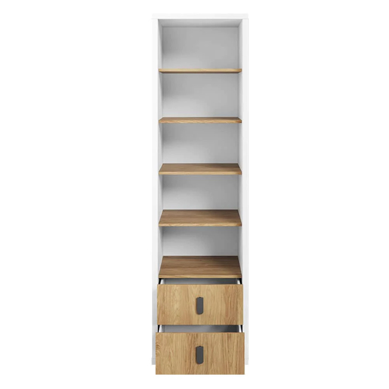Minot Kids Wooden Bookcase 4 Shelves In Natural Hickory Oak