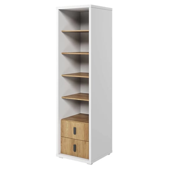 Minot Kids Wooden Bookcase 4 Shelves In Natural Hickory Oak