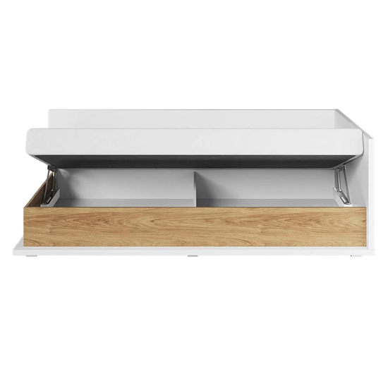 Minot Kids Storage Single Bed Right In Natural Hickory Oak