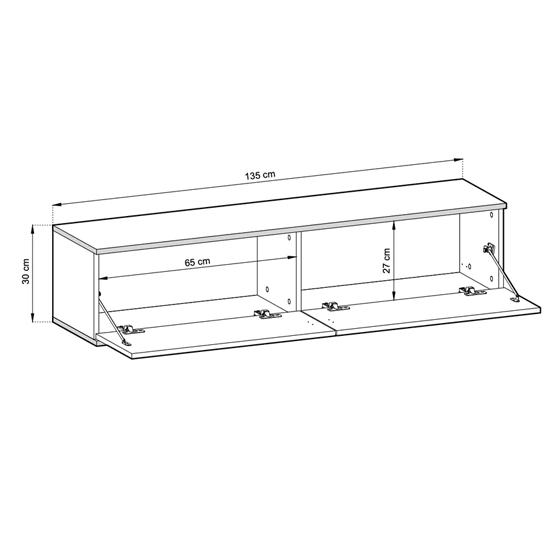 Minsk Floating Wooden TV Stand With 2 Doors In Black