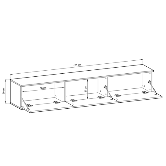 Minsk Floating Wooden TV Stand With 3 Doors In Beige
