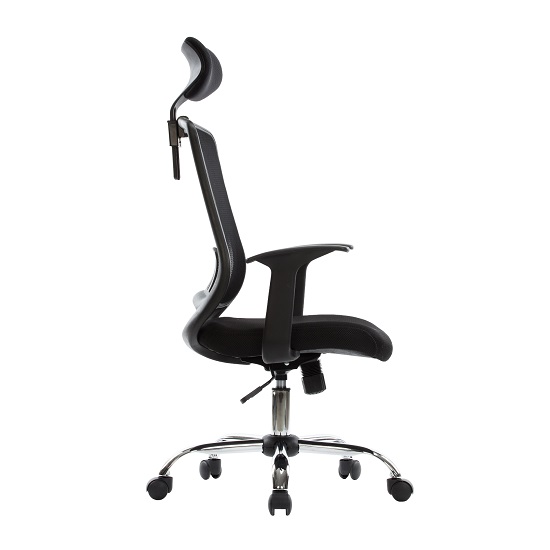 Fernhurst Home Office Chair In Black Mesh With Fabric Seat_5