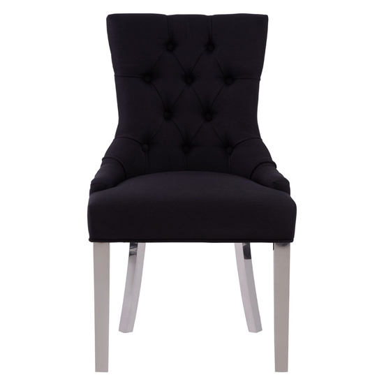 Mintaka Black Velvet Dining Chairs With Chrome Legs In A Pair_2