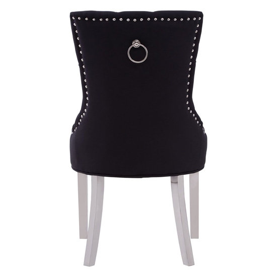 Mintaka Black Velvet Dining Chairs With Chrome Legs In A Pair_4