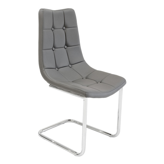 Read more about Mintaka faux leather dining chair in grey