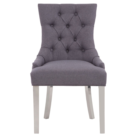 Mintaka Grey Velvet Dining Chairs With Sledge Legs In A Pair