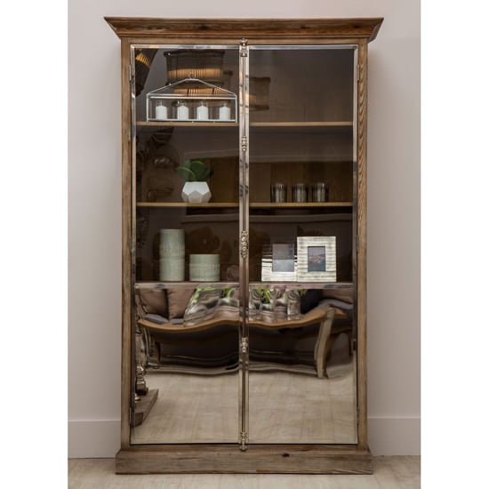 Product photograph of Mintaka Wooden Display Cabinet With 2 Doors In Natural from Furniture in Fashion