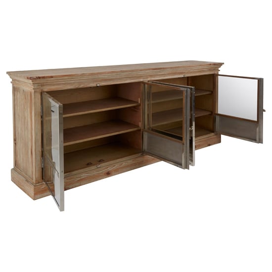 Mintaka Wooden TV Stand With 4 Glass Doors In Natural_2