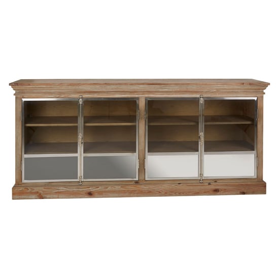 Mintaka Wooden TV Stand With 4 Glass Doors In Natural_3