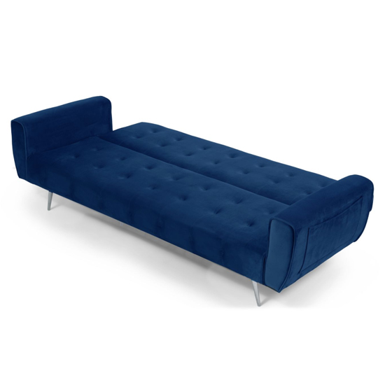 Minter Velvet Upholstered Sofa Bed In Blue_4