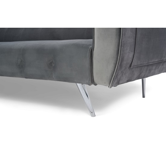 Minter Velvet Upholstered Sofa Bed In Grey_5
