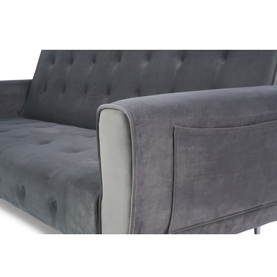 Minter Velvet Upholstered Sofa Bed In Grey_6