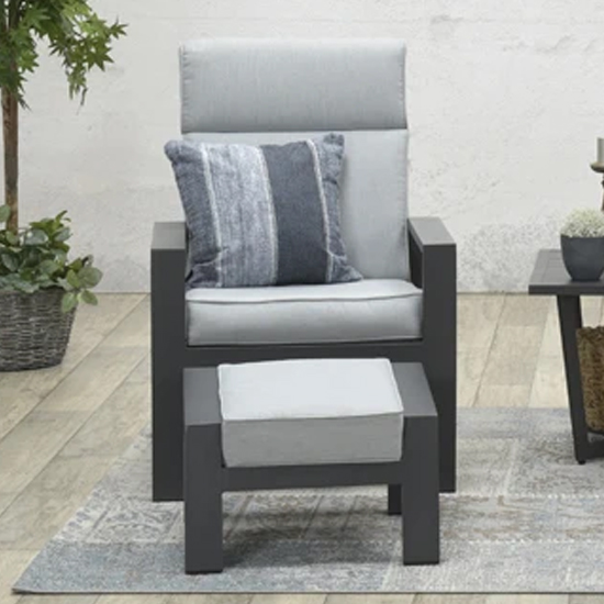 Read more about Mintly reclining armchair with footstool in carbon black