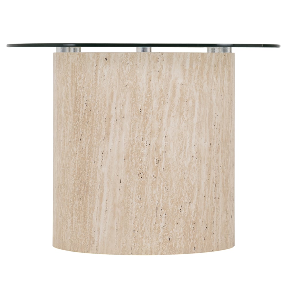 Mirano Clear Glass Top Coffee Table With Cream Marble Effect Legs
