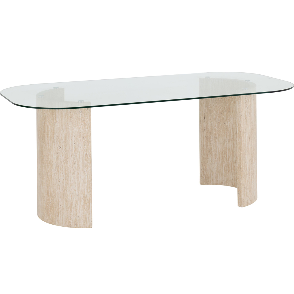 Mirano Clear Glass Top Dining Table With 4 Alsip Sapphire Blue Chairs