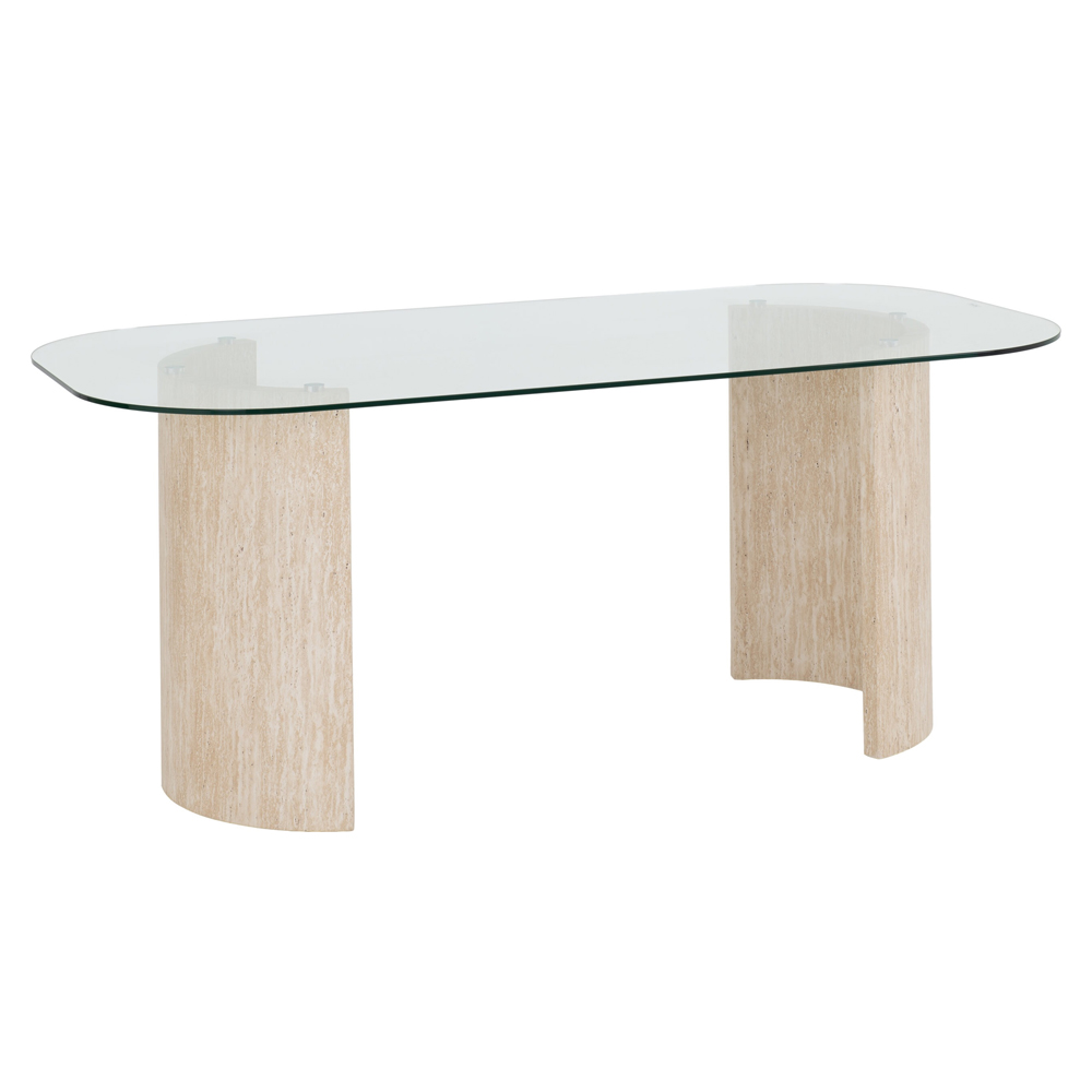Mirano Clear Glass Top Dining Table With 4 Avah Emerald Green Chairs
