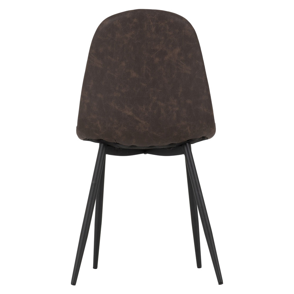 Mirano Glass Top Dining Table with 4 Alsip Brown Faux Leather Chairs