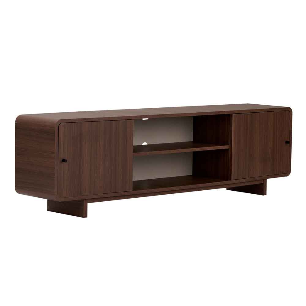 Mirel Wooden TV Stand with 2 Doors in Milano Walnut