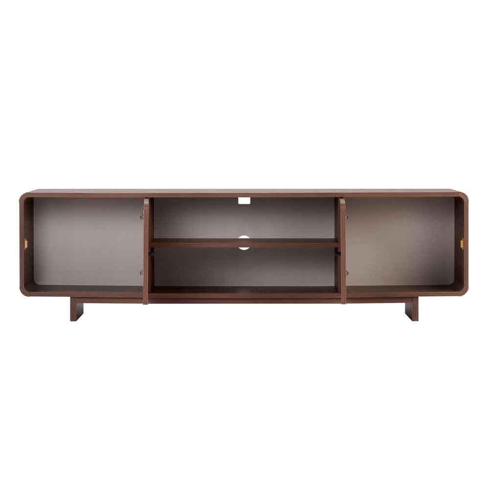 Mirel Wooden TV Stand with 2 Doors in Milano Walnut