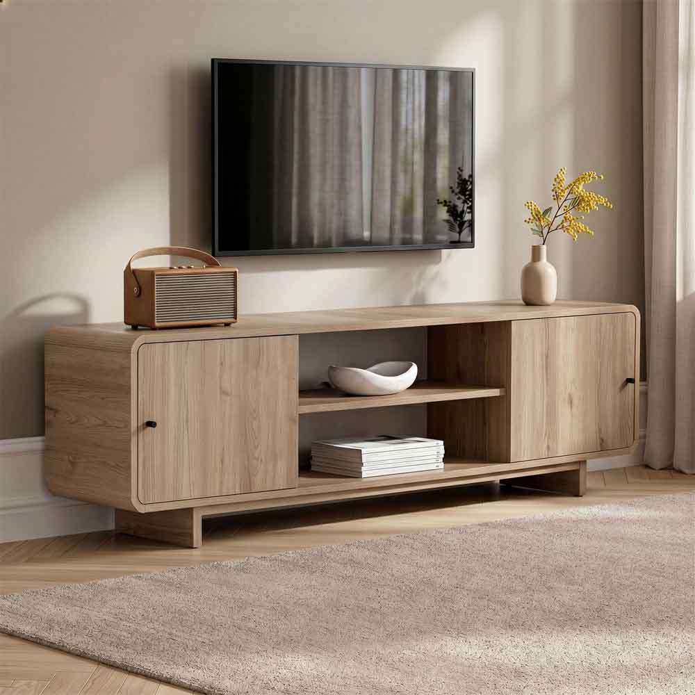 Mirel Wooden TV Stand with 2 Doors in Sepet Oak