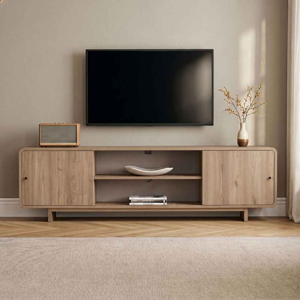 Mirel Wooden TV Stand with 2 Doors in Sepet Oak