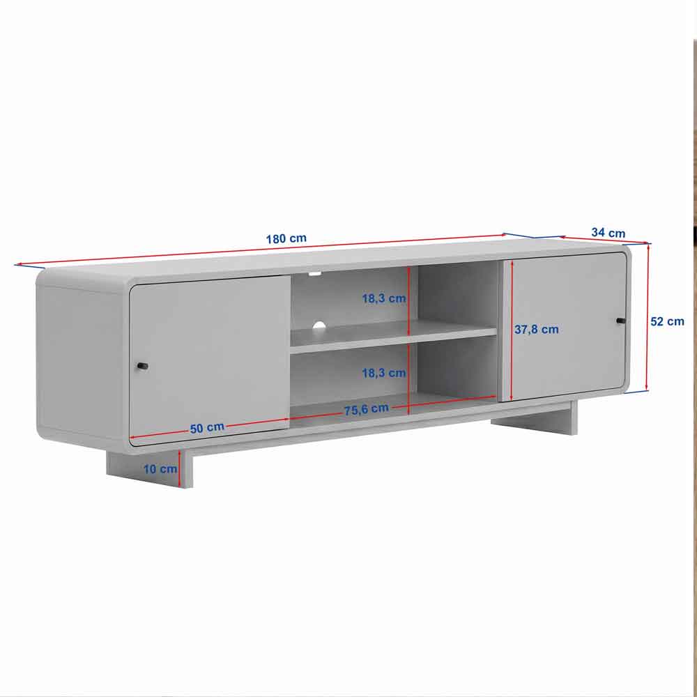 Mirel Wooden TV Stand with 2 Doors in Sepet Oak