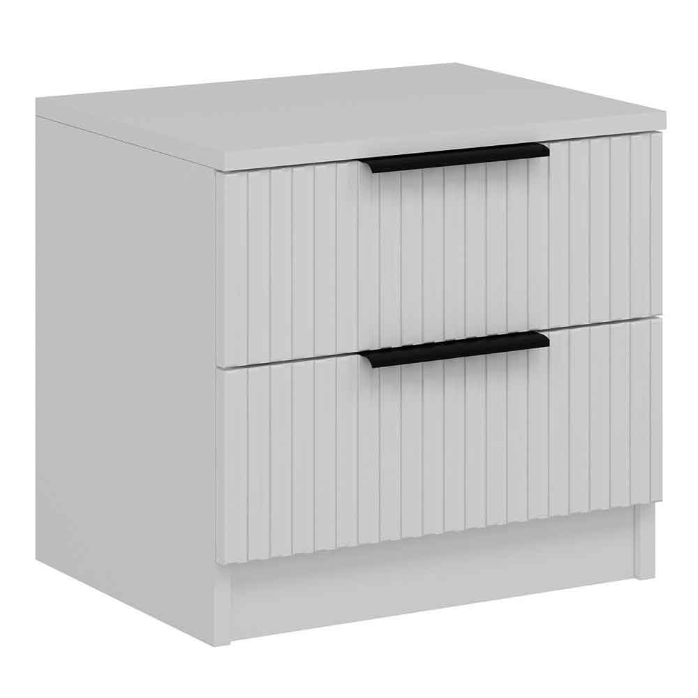 Mireva Wooden Bedside Cabinet With 2 Drawers in White