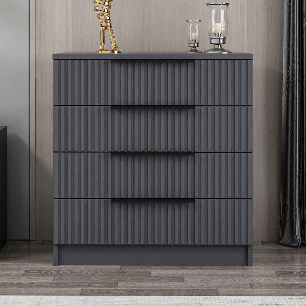 Mireva Wooden Chest of 4 Drawers in Anthracite