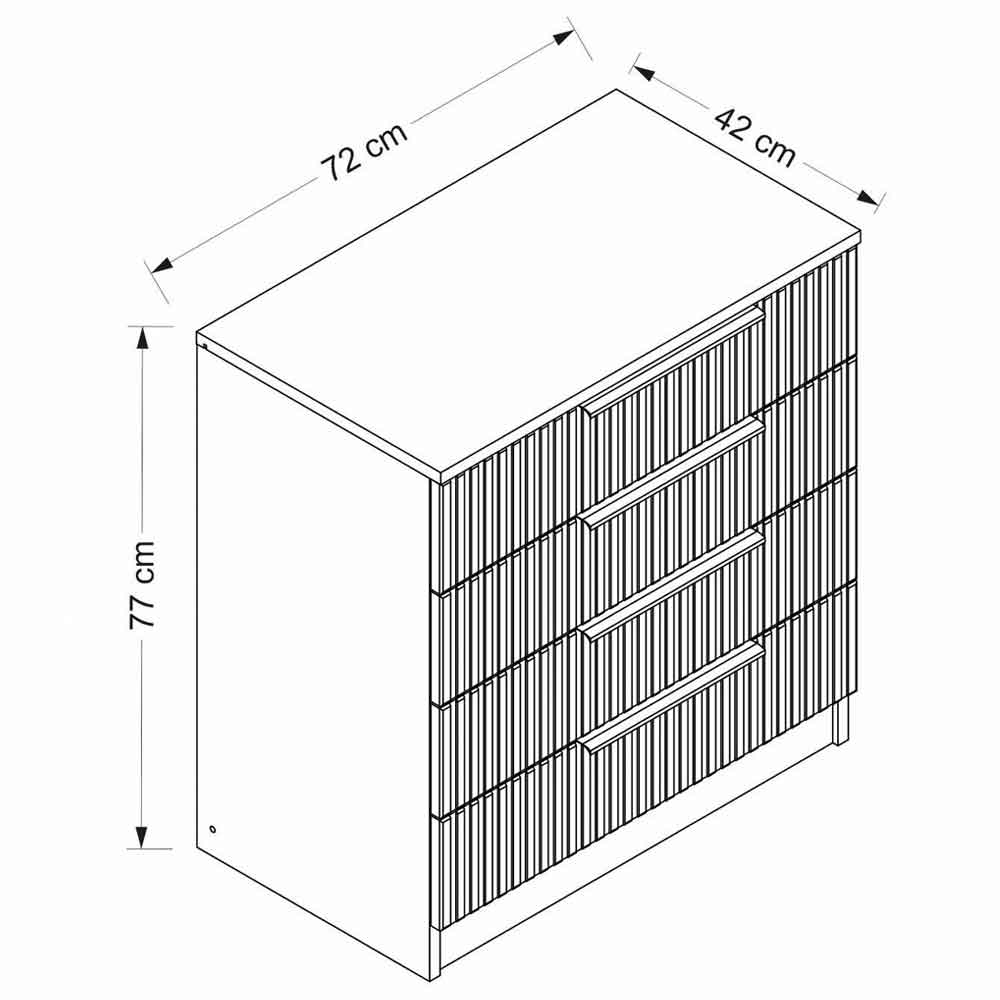 Mireva Wooden Chest of 4 Drawers in Anthracite