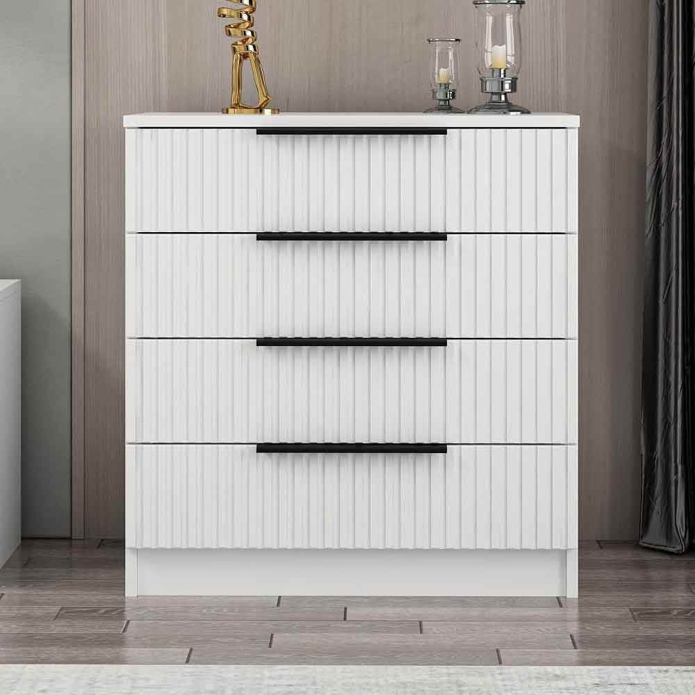 Mireva Wooden Chest of 4 Drawers in White