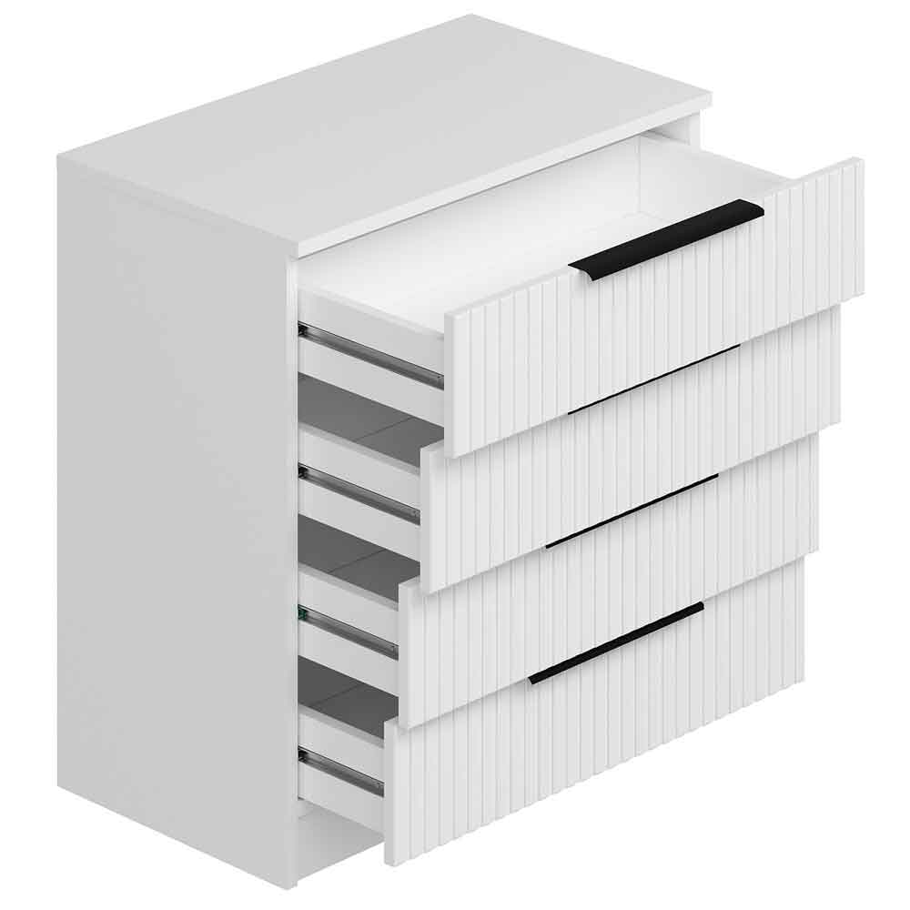 Mireva Wooden Chest of 4 Drawers in White
