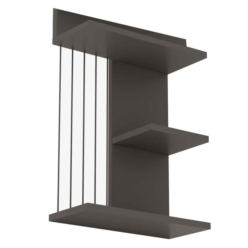 Mireva Wooden Hall Hung Shelving Unit in Anthracite