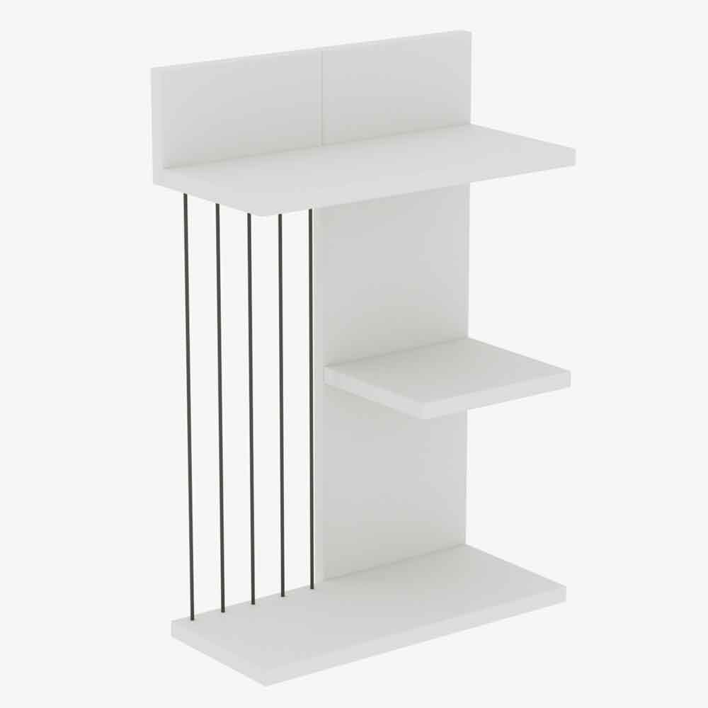 Mireva Wooden Hall Hung Shelving Unit in White