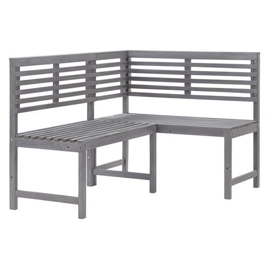 Product photograph of Mirha Wooden Corner Garden Seating Bench In Grey from Furniture in Fashion