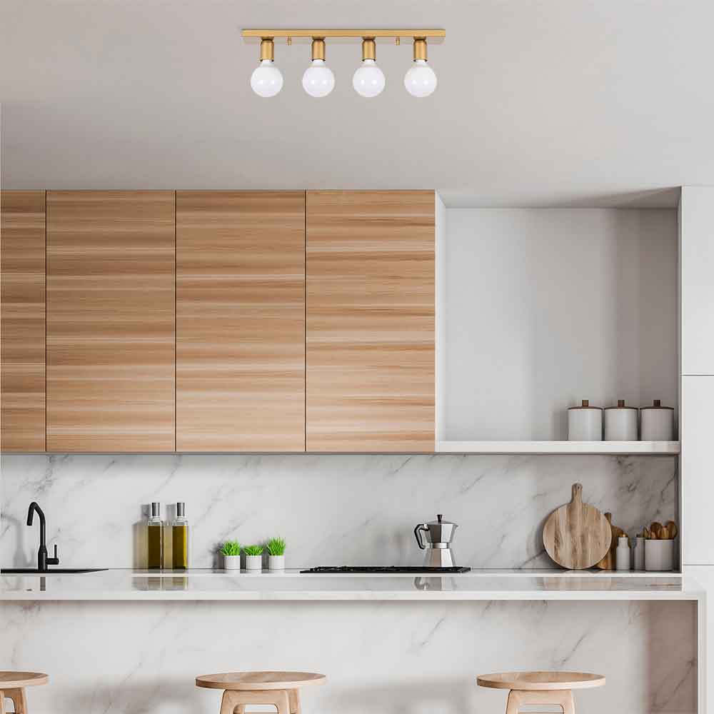 Mirro 4 Light Ceiling Light in Gold