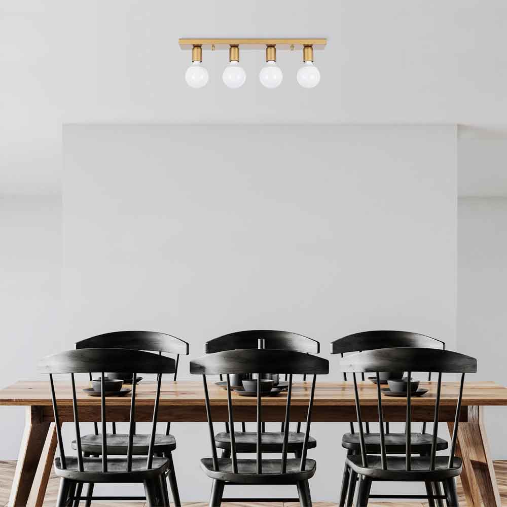 Mirro 4 Light Ceiling Light in Gold