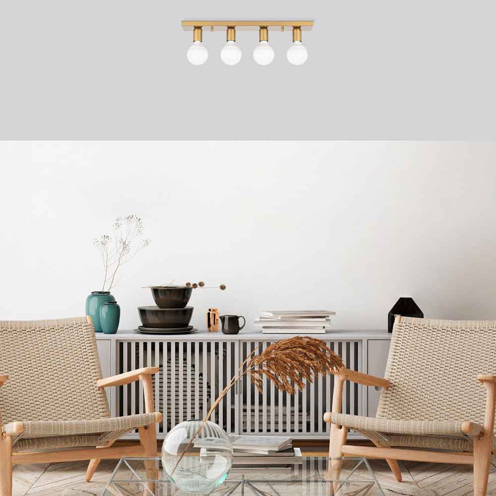 Mirro 4 Light Ceiling Light in Gold