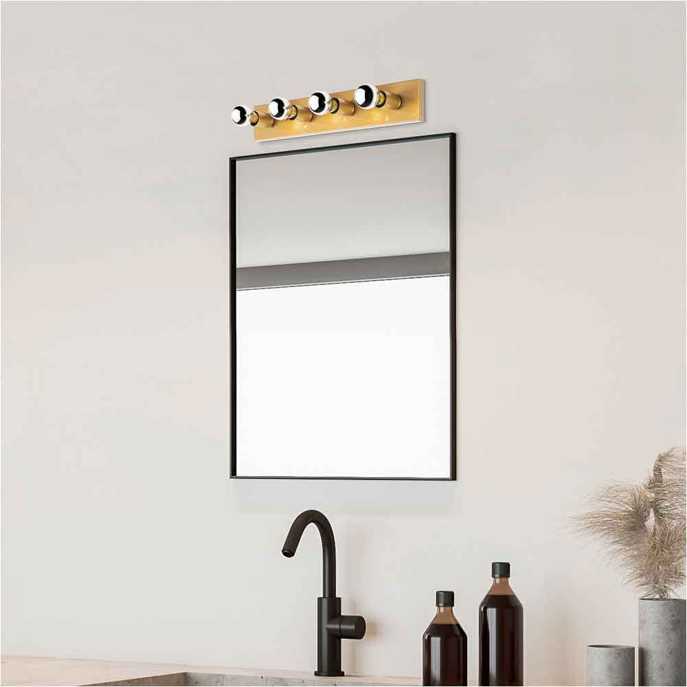 Mirro 4 Light Wall Light in Gold