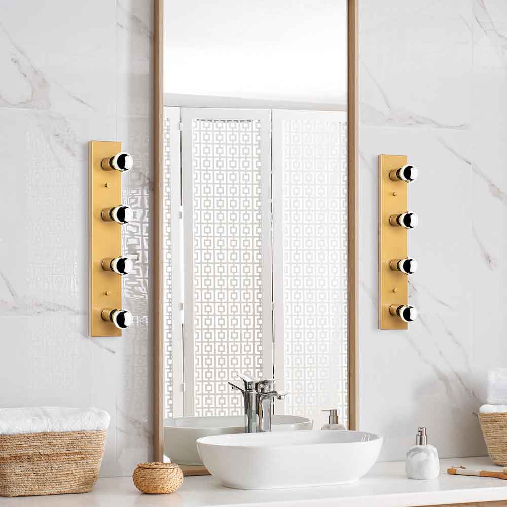 Mirro 4 Light Wall Light in Gold