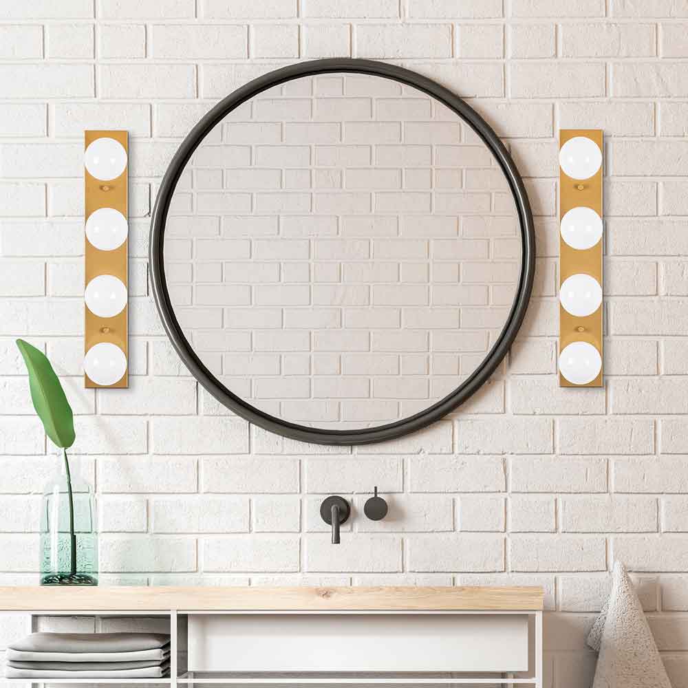 Mirro 4 Light Wall Light in Gold