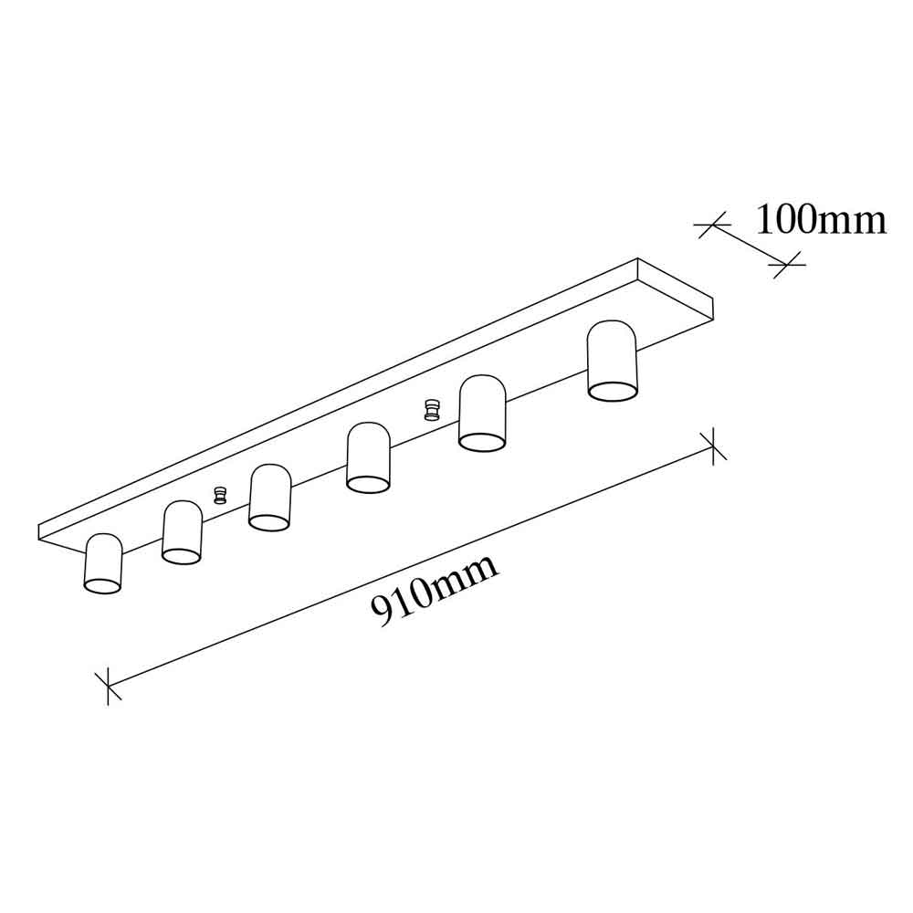 Mirro 6 Light Ceiling Light in Black