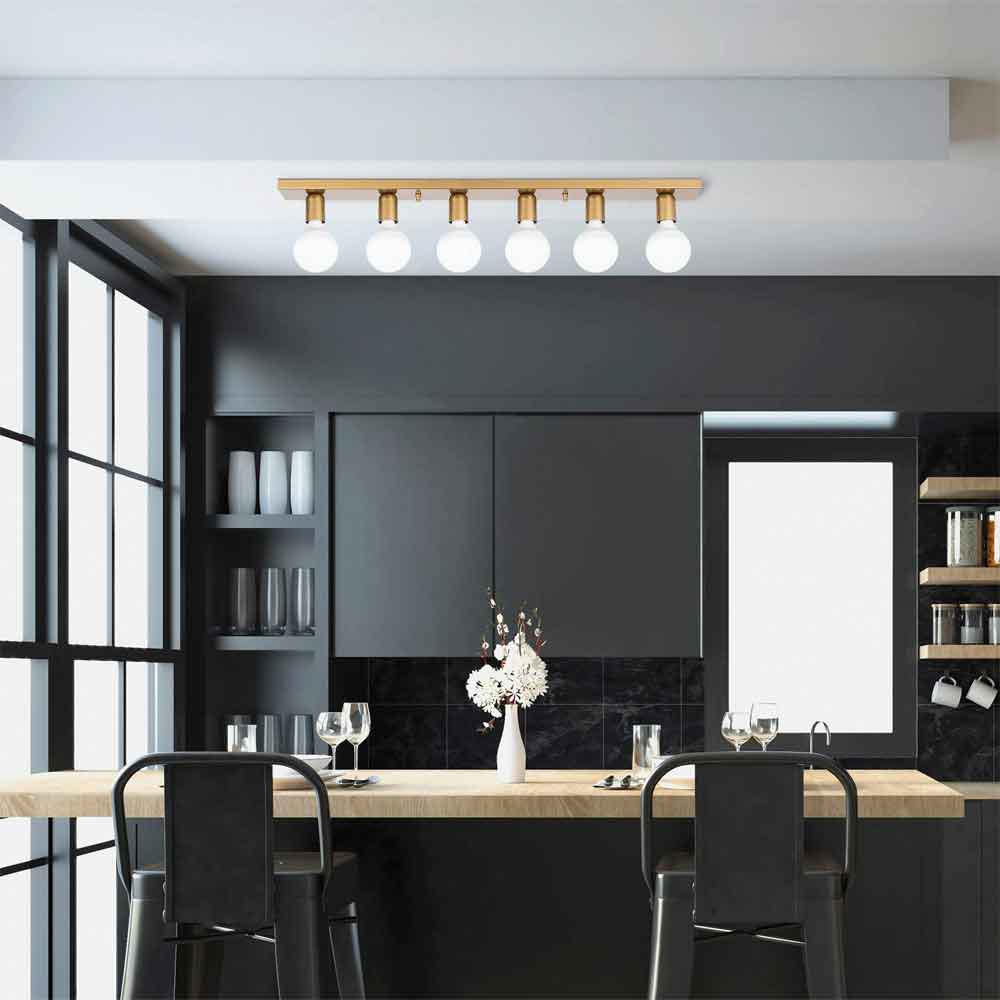 Mirro 6 Light Ceiling Light in Gold