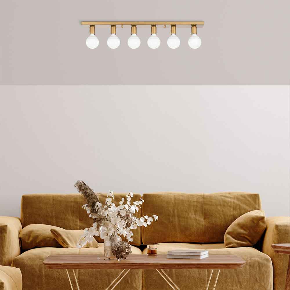 Mirro 6 Light Ceiling Light in Gold