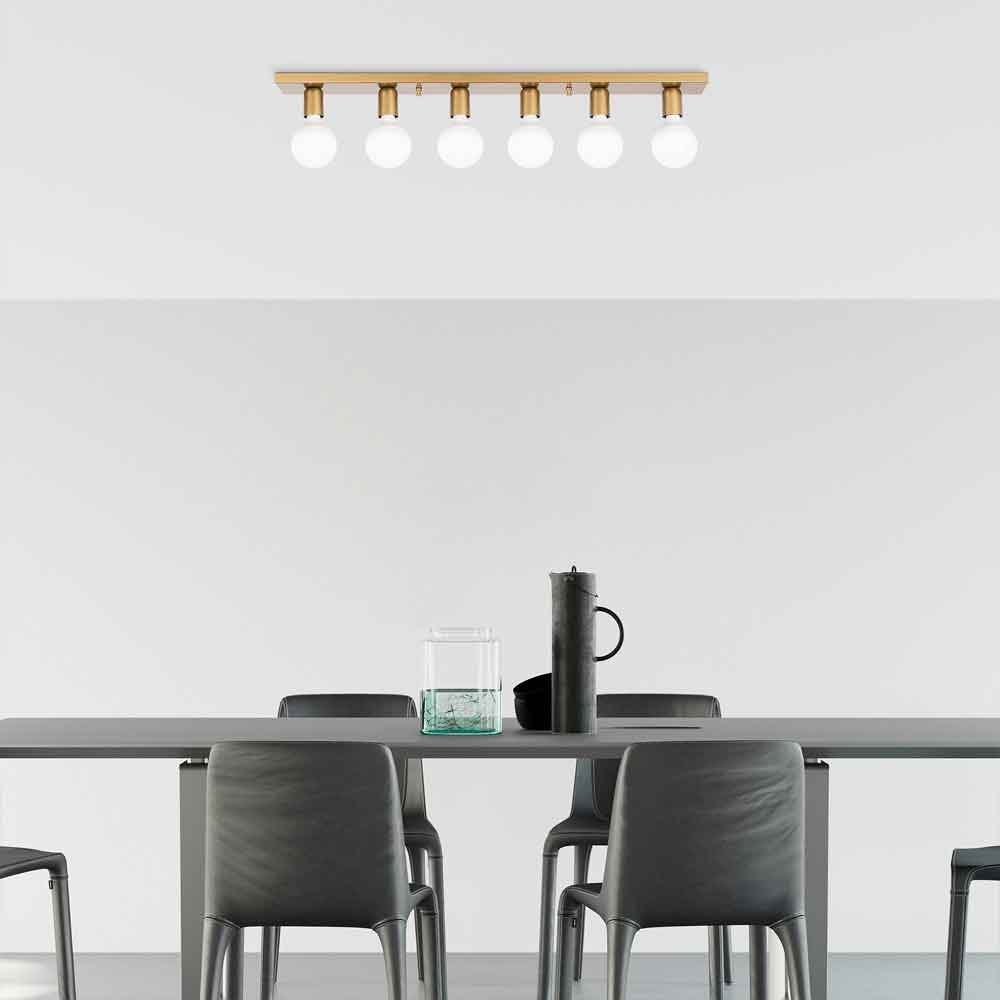 Mirro 6 Light Ceiling Light in Gold