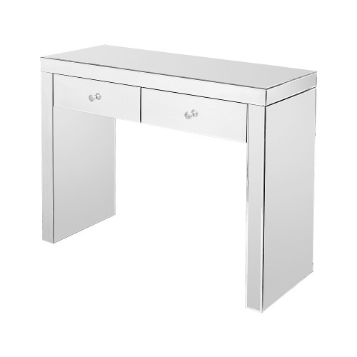 Photo of Rectangular mirrored console table with 2 drawer