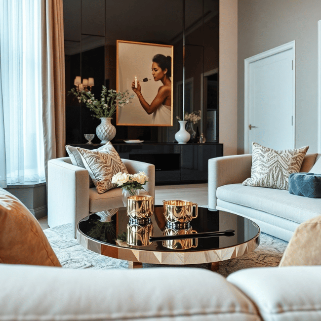 Modern Mirrored Living Room Furniture UK Sale